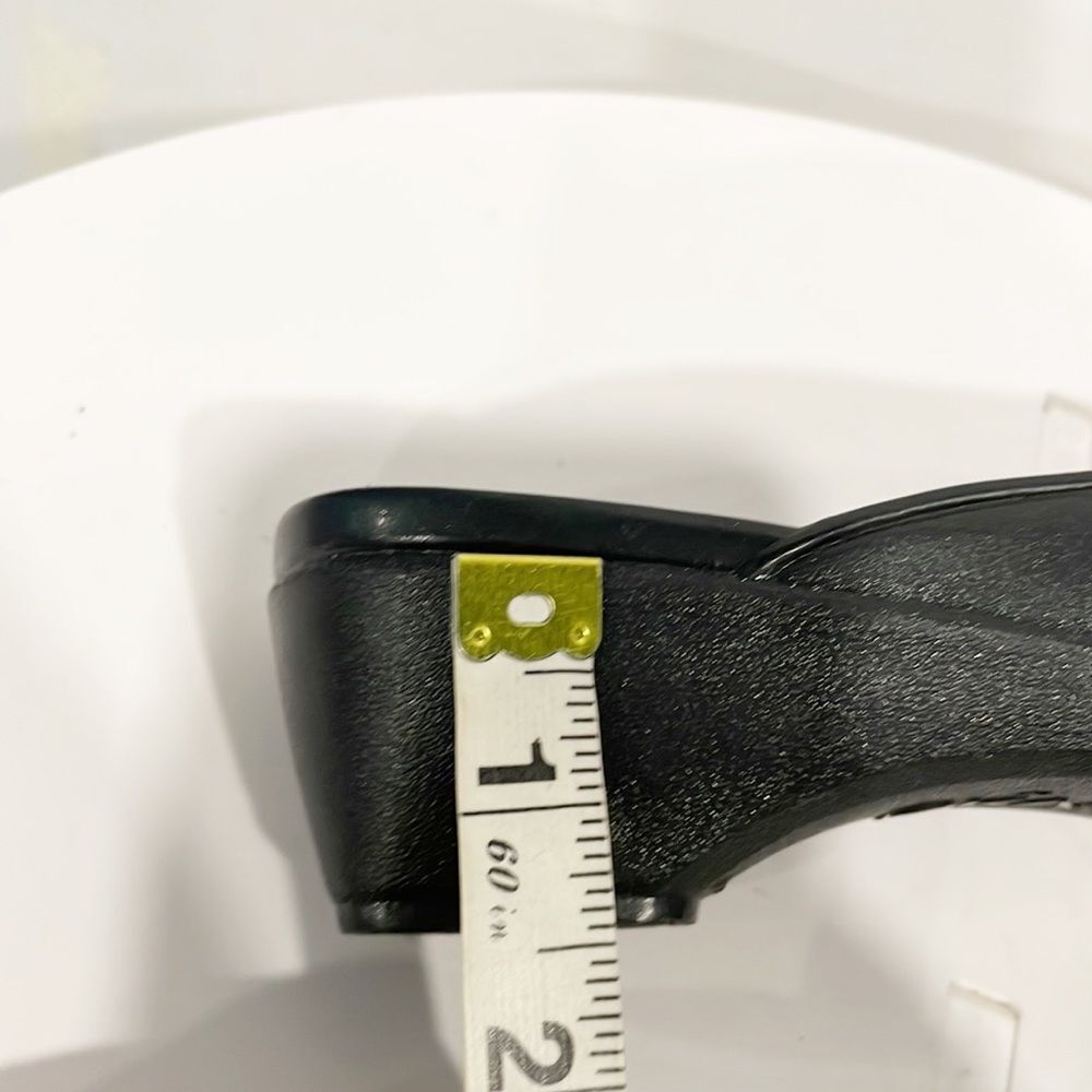 OKA b. Black Peep-Toe Wedges with Jewel Accent - Picture 9 of 10